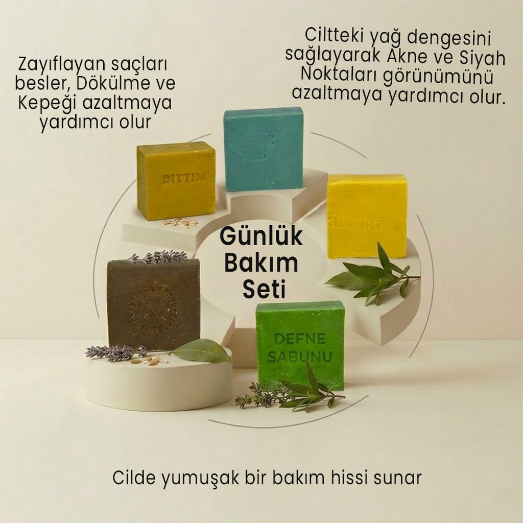 Argentum Natural 5'li Akne Egzama ve Saç Dökülme Karşıtı Doğal Sabun Seti